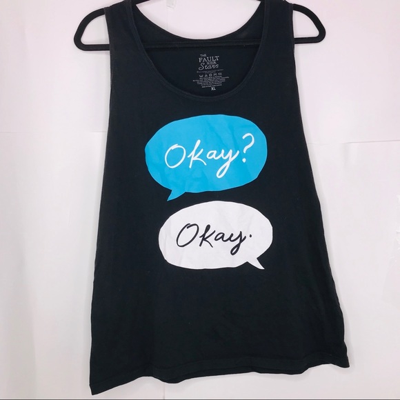 The Fault In Our Stars | “Okay.” Black Tank Top - Picture 1 of 4